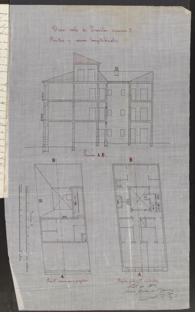 Miniatura de D. Manuel Bolaño, como apoderado de D. Raimundo Cuellar, solicitando licencia para reformar la parte interior de la finca sita en la calle de Zurita nº 9.