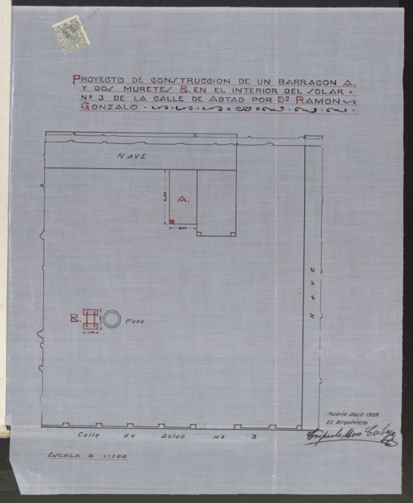 Miniatura de D. Ramón Gonzalo, para obras de reforma Abtao nº 3.