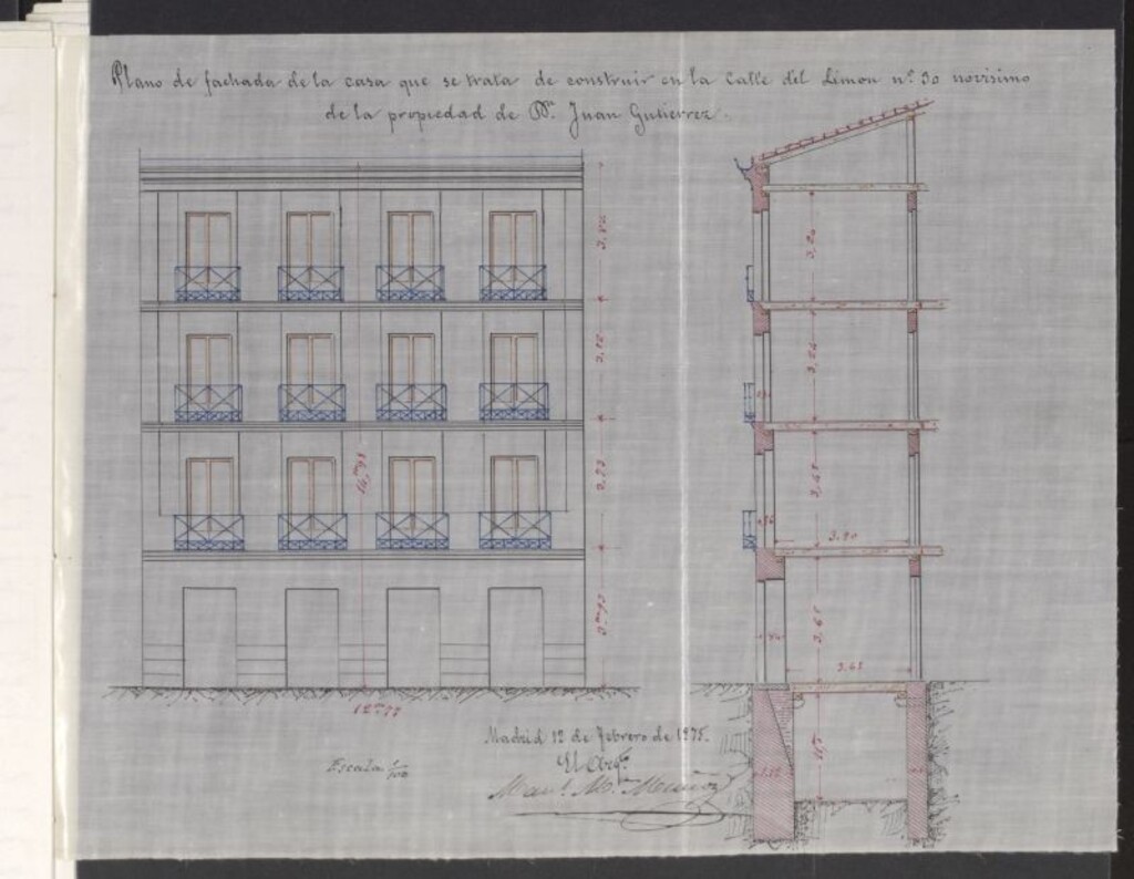 Miniatura de D. Juan Gutiérrez, en solicitud de licencia para construir de nueva planta en la calle del Limón nº 30.