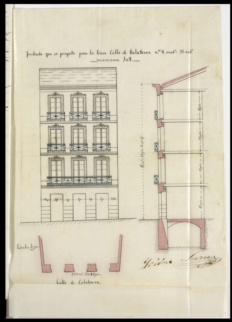 Miniatura de Dª Josefa Ridaura, en solicitud de licencia para construir de nueva planta la casa nº 11 de la calle de Calatrava.