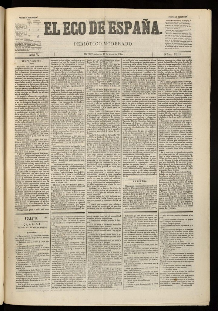 Miniatura de El Eco de España del 11 de junio de 1874