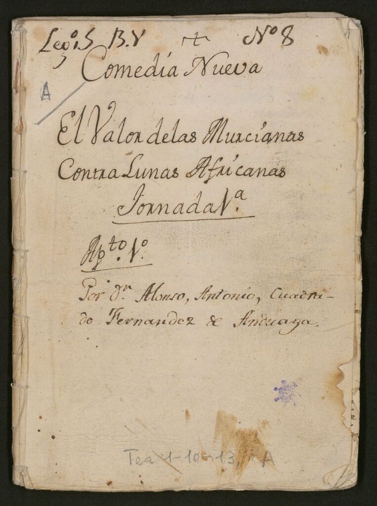 Miniatura de El Valor de las Mugeres, y triunfo de las Murcianas de las Lunas Africanas:Tragi-Comedia de teatro