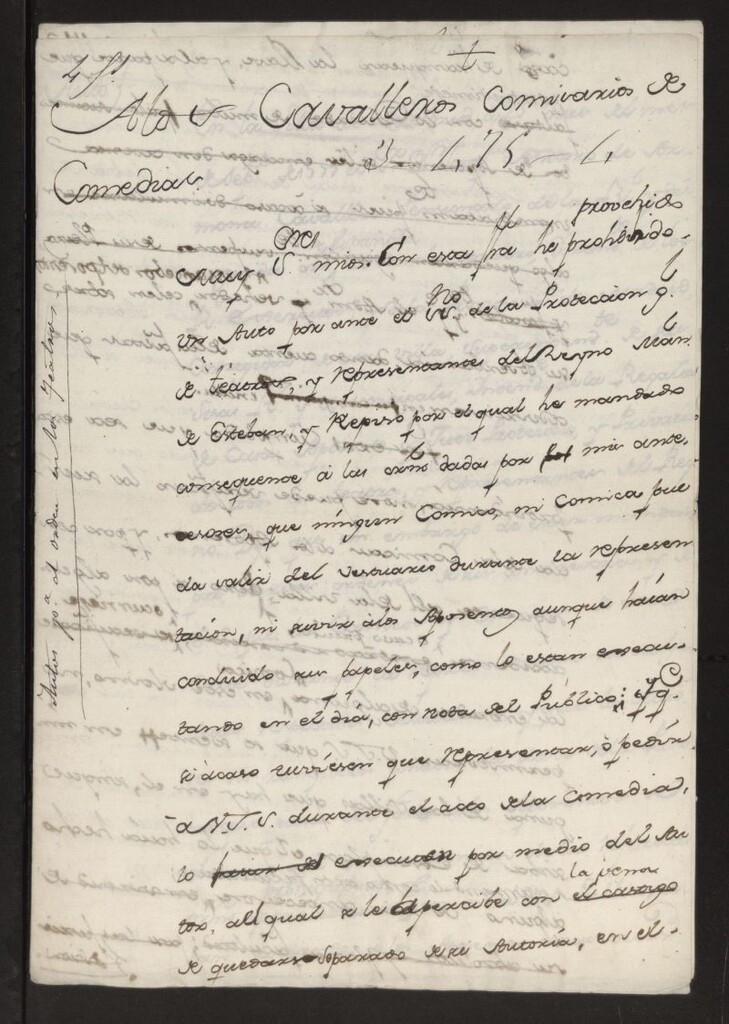 Miniatura de Autos para el orden de los teatros. 1777.