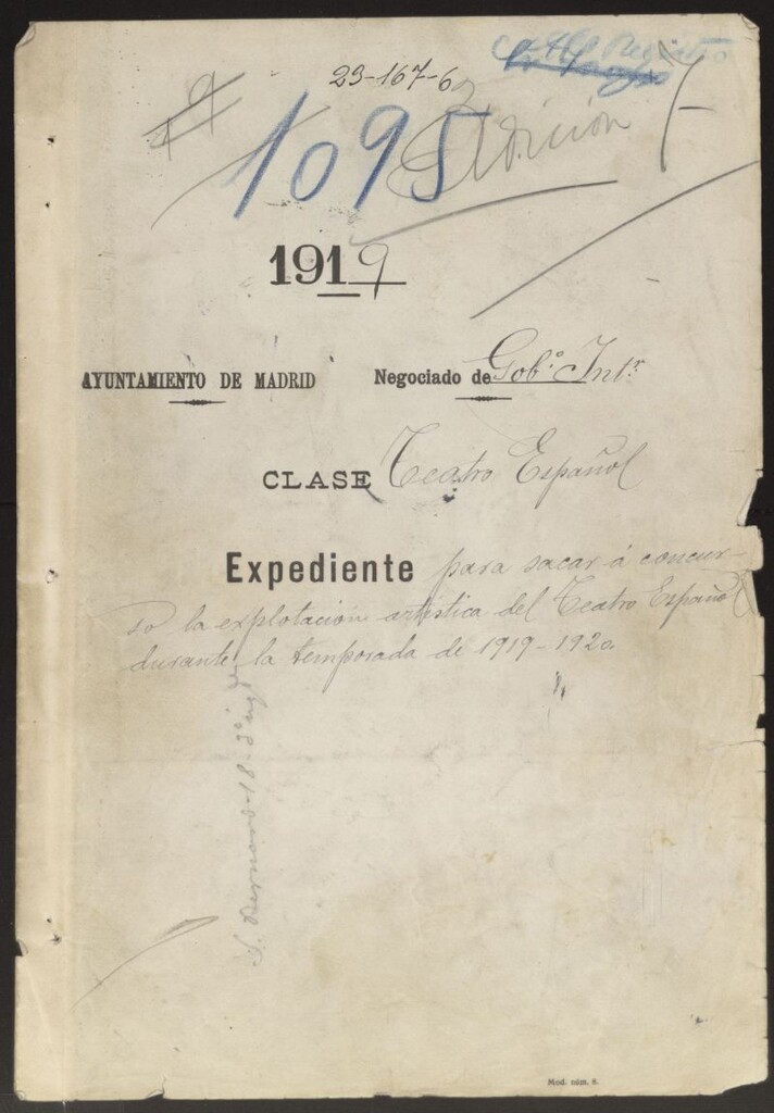 Miniatura de Concurso explotación artística Teatro Español temporada 1919-1920.