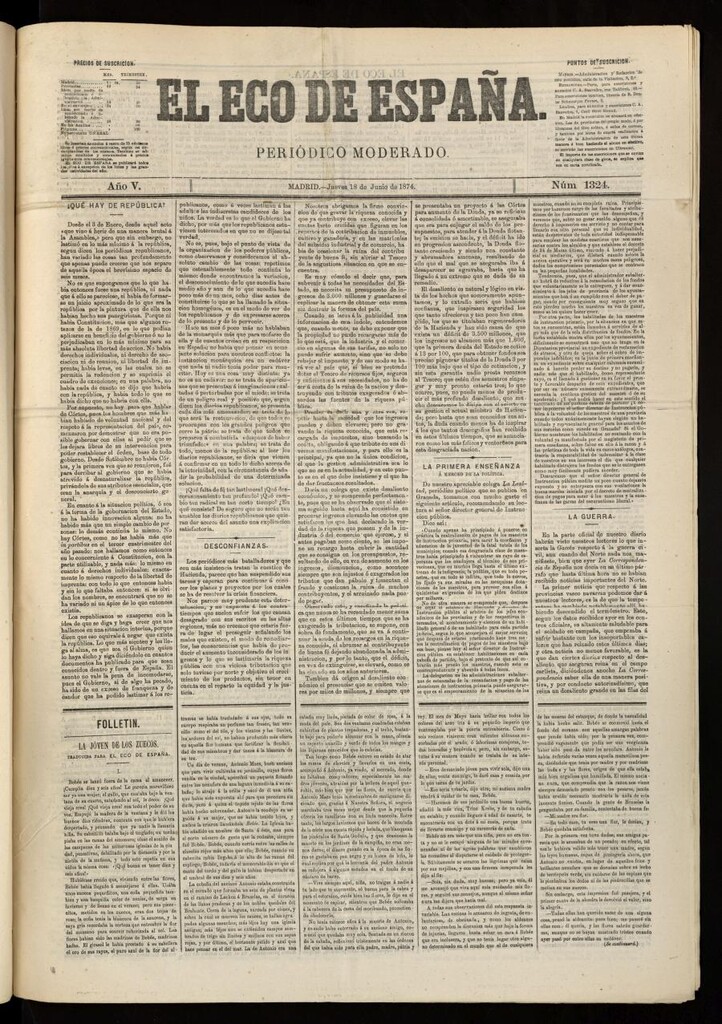 Miniatura de El Eco de España del 18 de junio de 1874