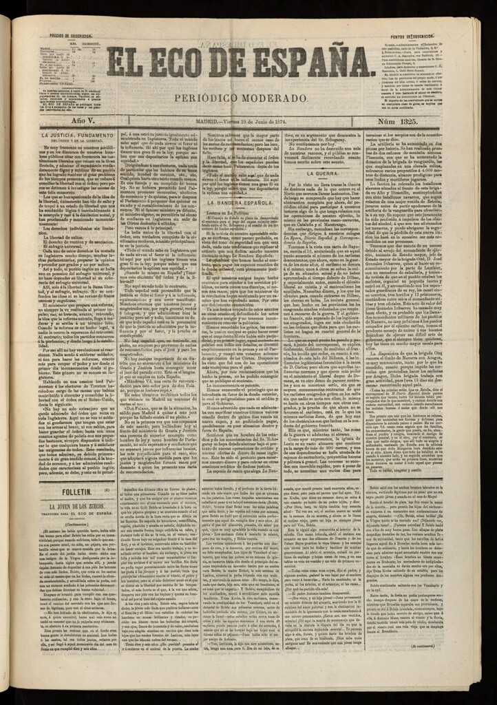 Miniatura de El Eco de España del 19 de junio de 1874