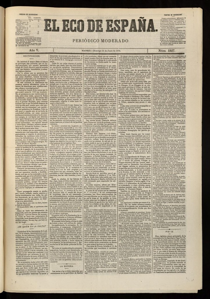 Miniatura de El Eco de España del 21 de junio de 1874