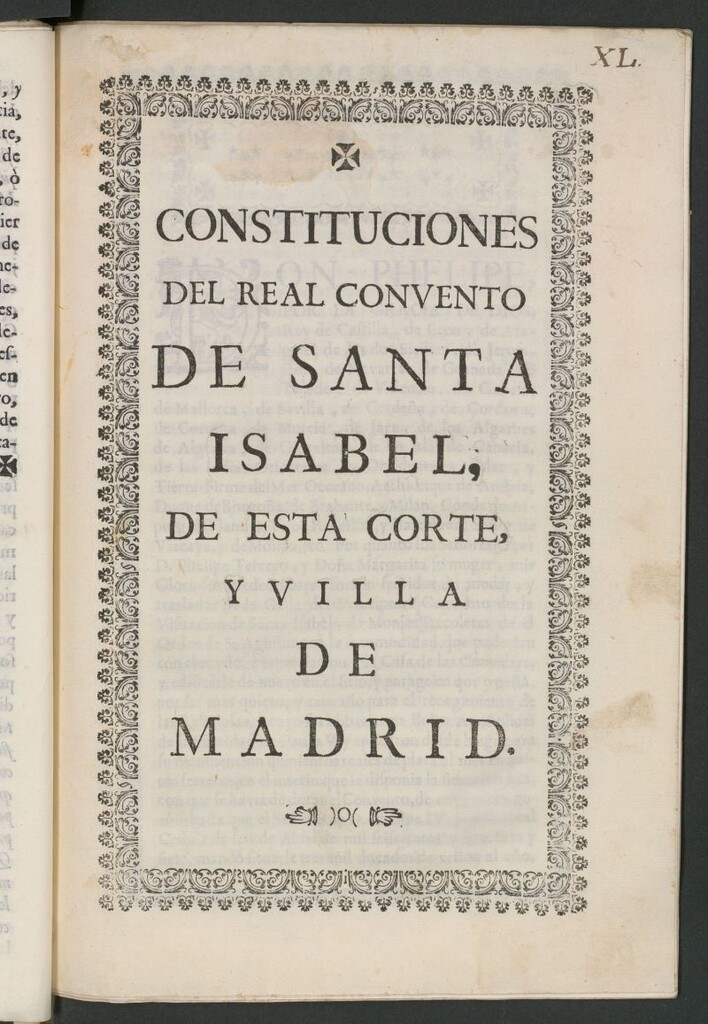 Miniatura de Constituciones del Real Convento de Santa Isabel de esta Corte y Villa de Madrid