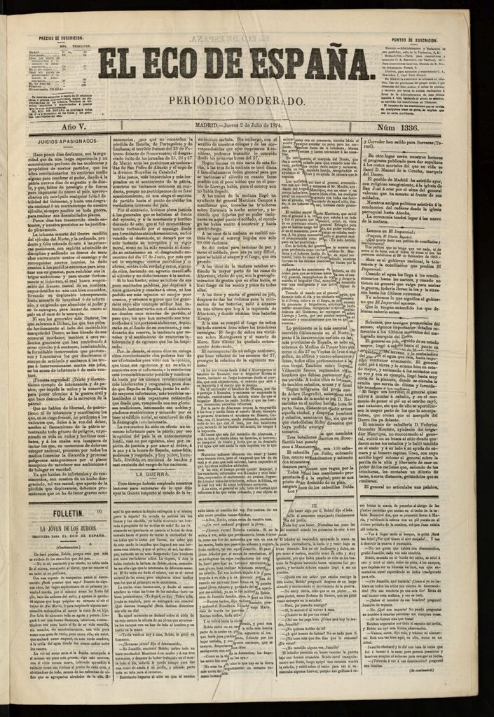 Miniatura de El Eco de España del 2 de julio de 1874