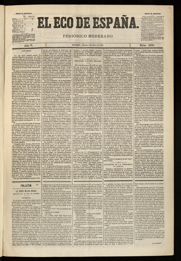 Miniatura de El Eco de España del 4 de julio de 1874