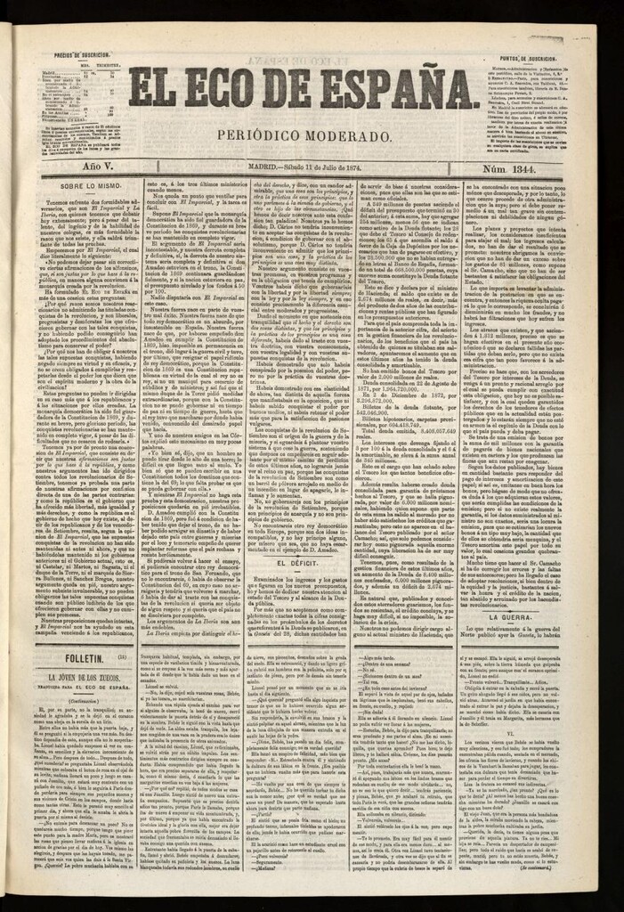 Miniatura de El Eco de España del 11 de julio de 1874