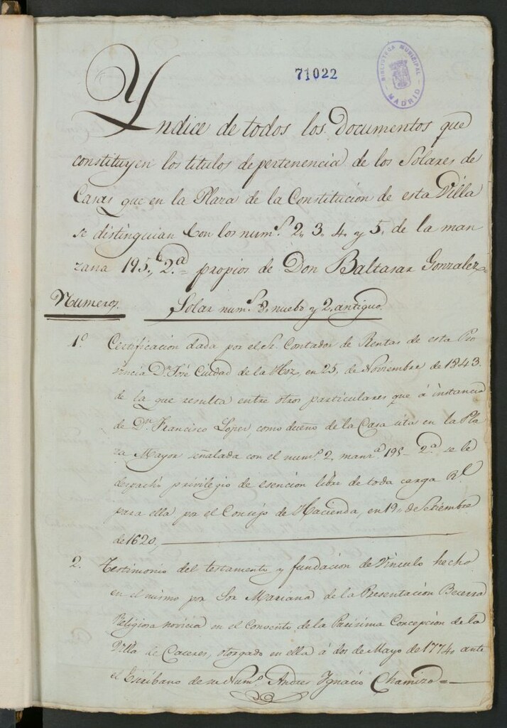 Miniatura de Títulos de la casa 2, 3, 4 , 5 y 12 de la manzana 195 segunda propia de D. Estanislao de Urquijo