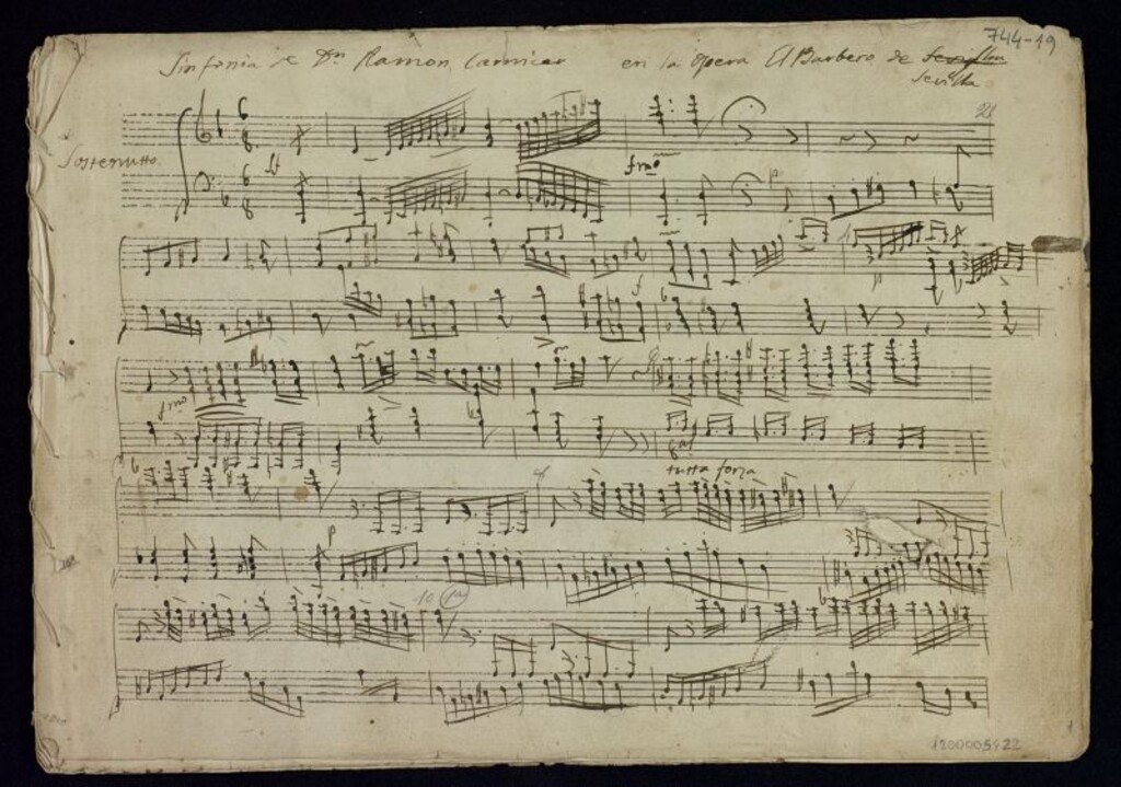 Miniatura de Sinfonia de Don Ramon Carnicer en la opera el Barbero de Sevilla