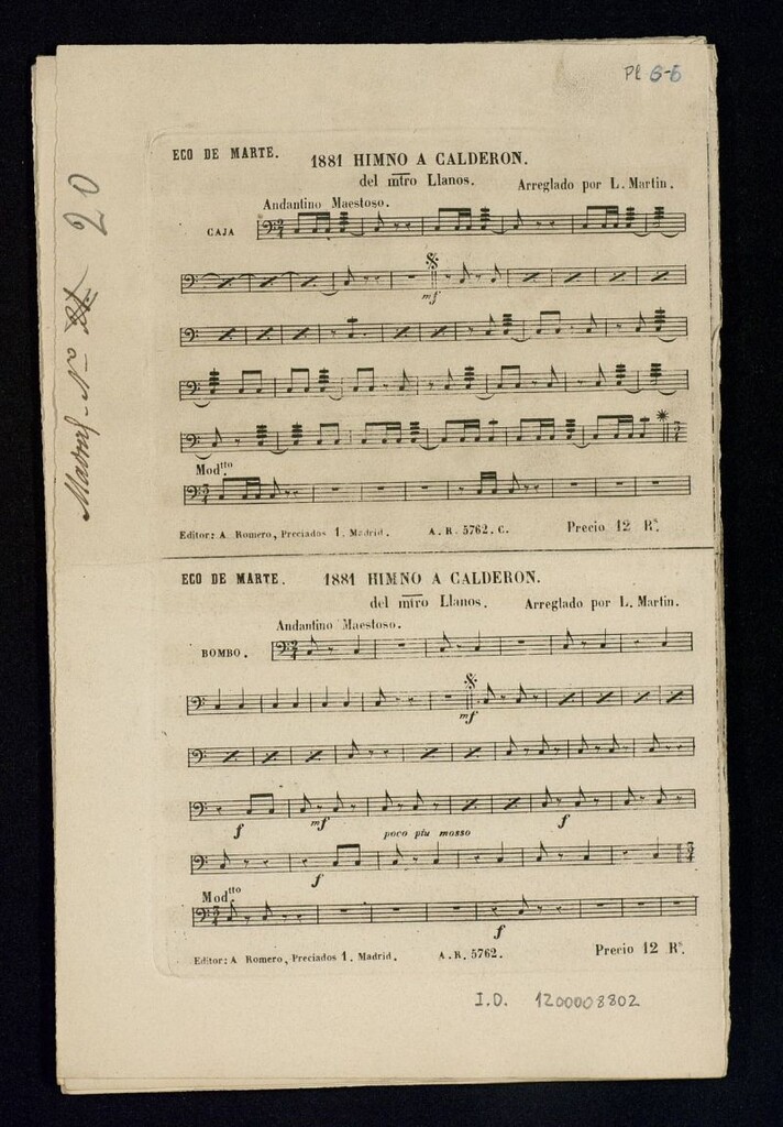 Miniatura de 1881 : Himno a Calderón