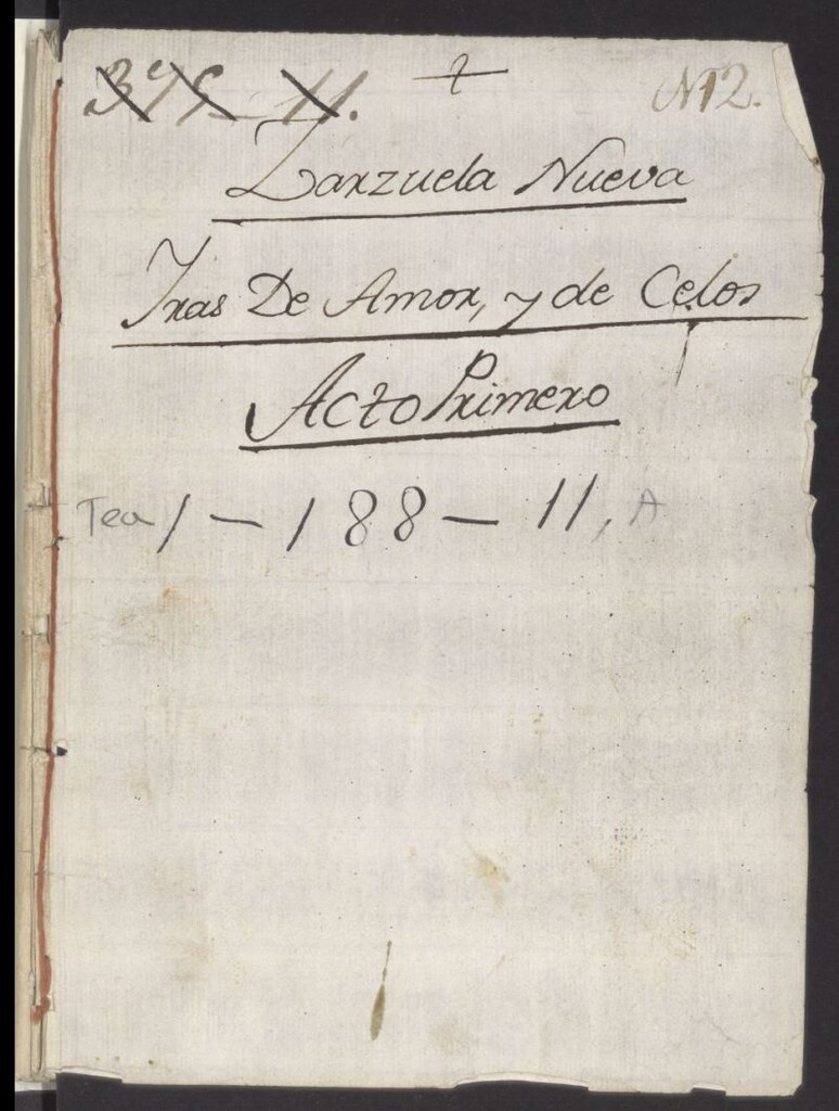 Miniatura de Yras de Amor y de Celos [Manuscrito] :Zarzuela Nueva