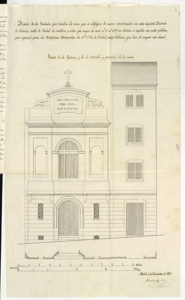 Miniatura de Expediente promovido por Don Tomás Rodríguez Alonso, en representación de mi esposa Doña Atanasia Sigüenza, solicitando licencia para construir de nueva planta una casa convento en la calle de Isabel la Católica, 6