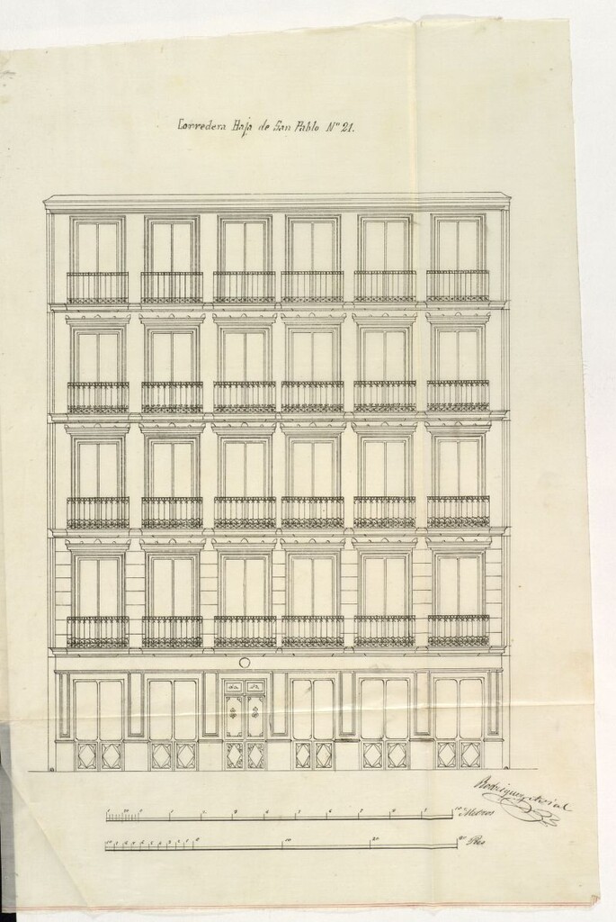 Miniatura de Expediente promovido por Don Isaac Rodríguez Avial solicitando licencia para construir de nueva planta la casa n.º 21 de la Corredera Baja de San Pablo