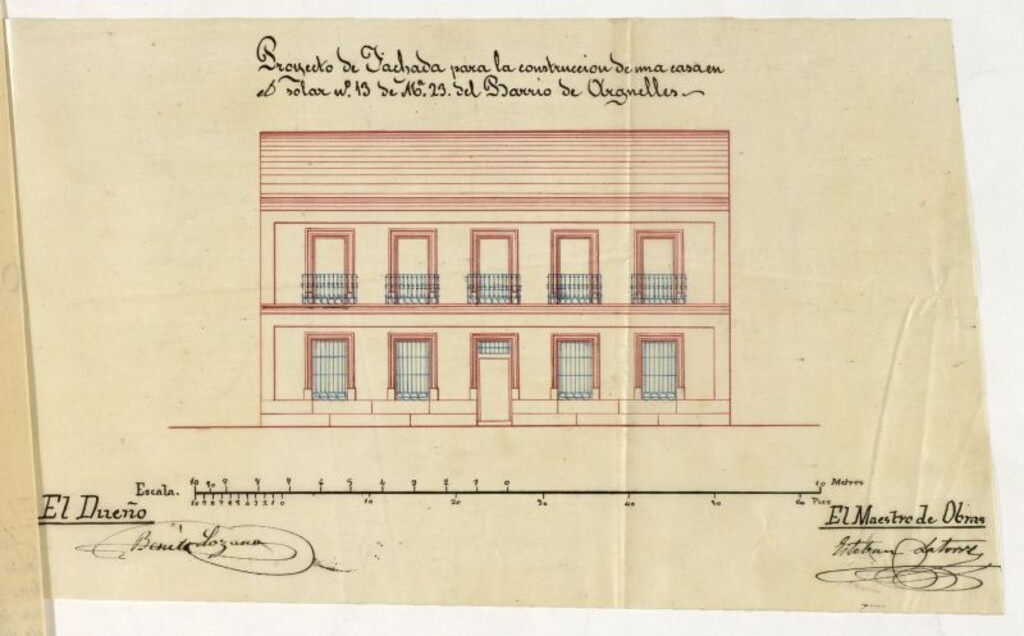 Miniatura de Expediente promovido por Don Benito Lozano en solicitud de licencia para construir de nueva planta la casa sobre el solar n.º 13 de la manzana 23 del barrio de Argüelles