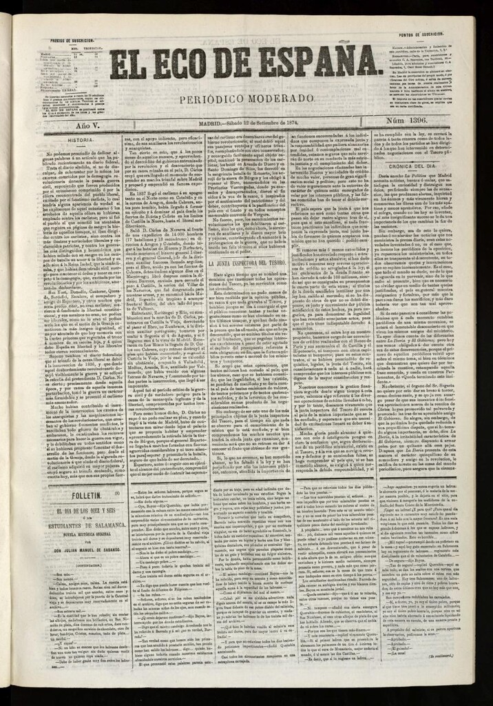 Miniatura de El Eco de España del 12 de septiembre de 1874
