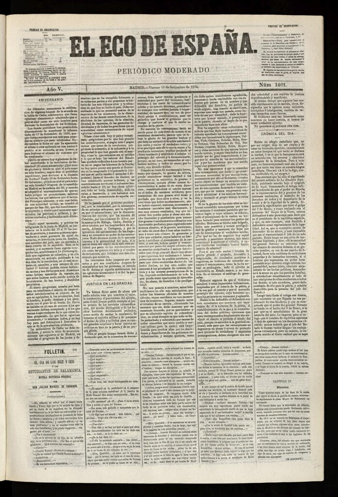 Miniatura de El Eco de España del 18 de septiembre de 1874