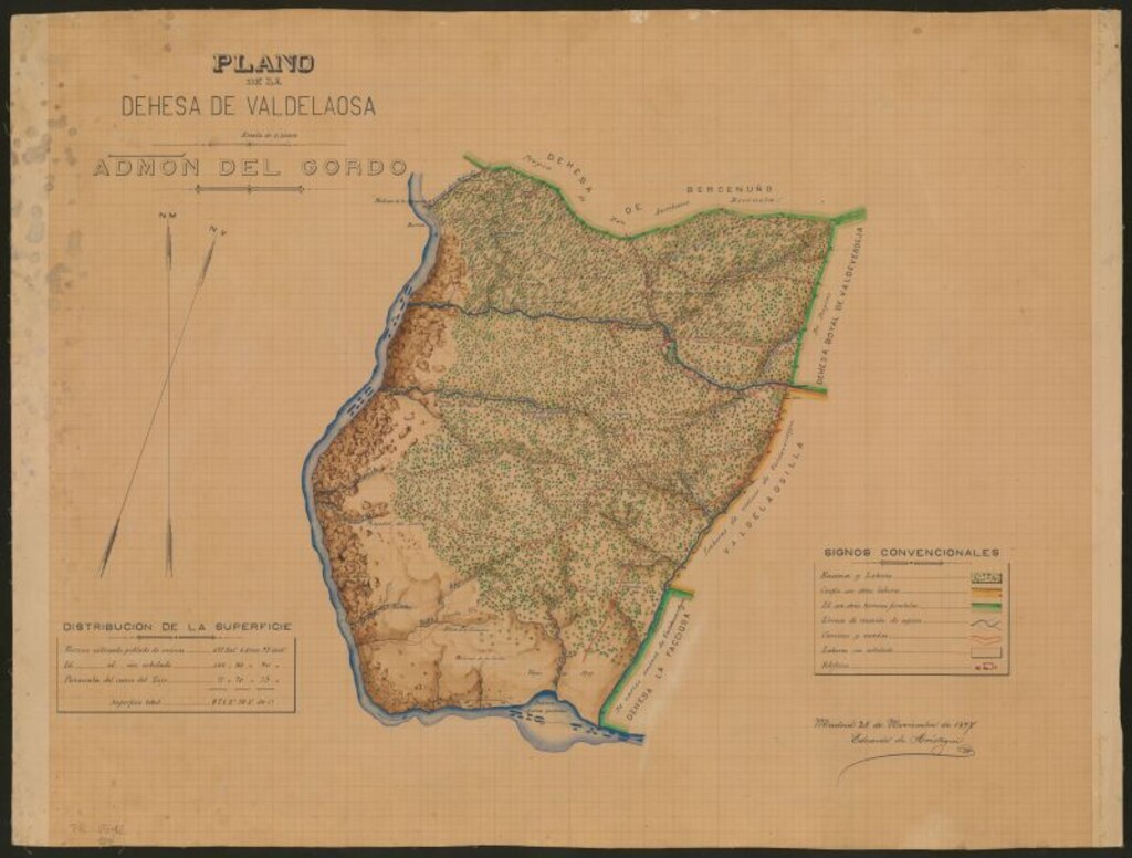 Miniatura de Plano de la dehesa de Valdelaosa: admon. del Gordo.