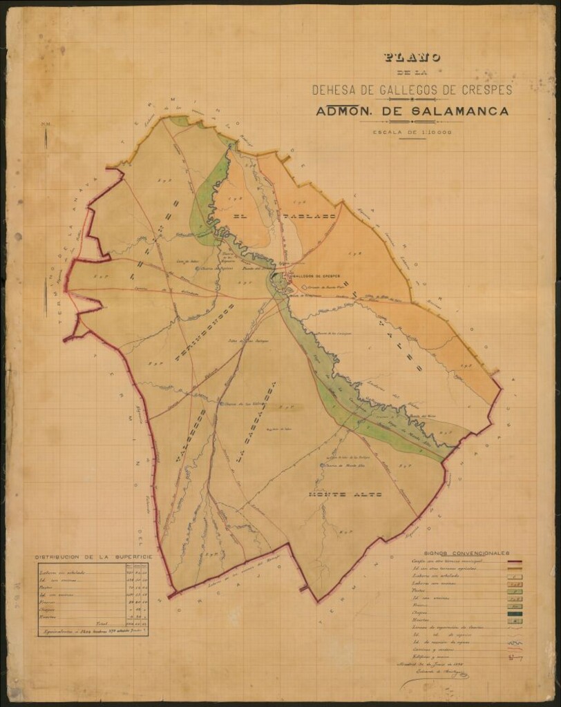 Miniatura de Plano de la dehesa de Gallegos de Crespes: Admon. de Salamanca