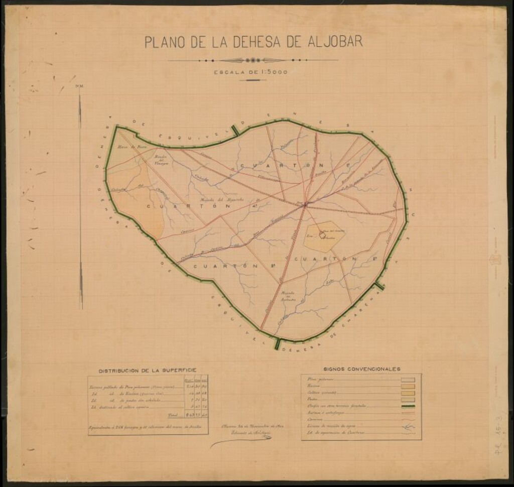 Miniatura de Plano de la dehesa de Aljobar: Olivares 24 de noviembre de 1900