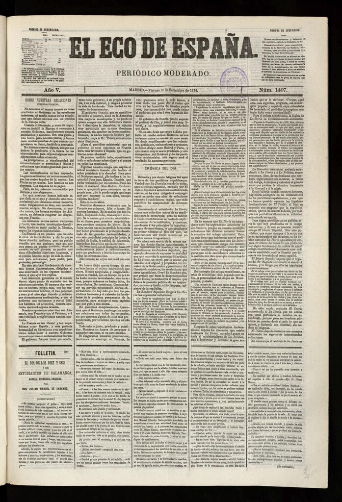 Miniatura de El Eco de España del 25 de septiembre de 1874