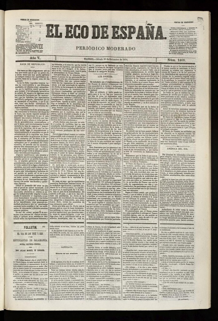 Miniatura de El Eco de España del 26 de septiembre de 1874