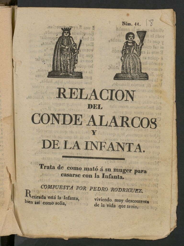 Miniatura de Relación del Conde Alarcos y de la infanta : trata de como mató á su muger para casarse con la Infanta