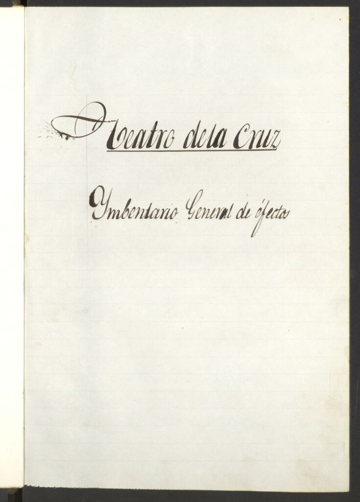 Miniatura de Libro de inventario del Teatro de la Cruz