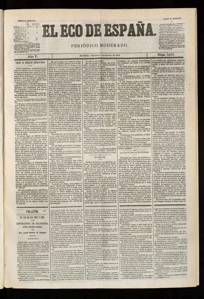 Miniatura de El Eco de España del 7 de octubre de 1874
