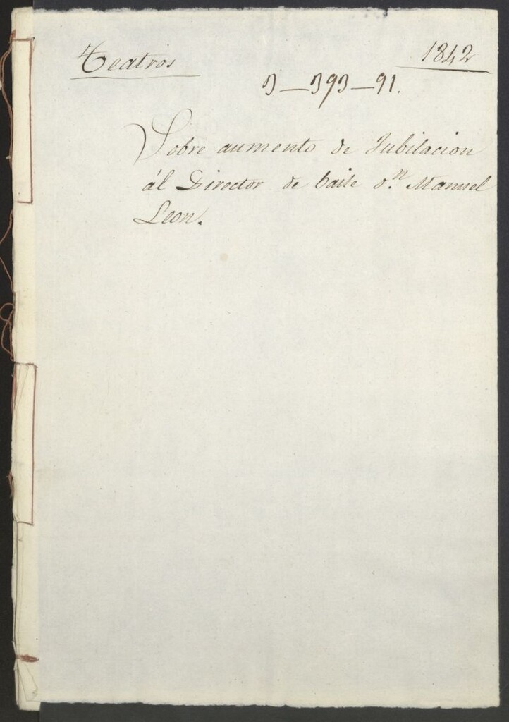 Miniatura de Sobre aumento de jubilación al Director de Baile, Don Manuel León