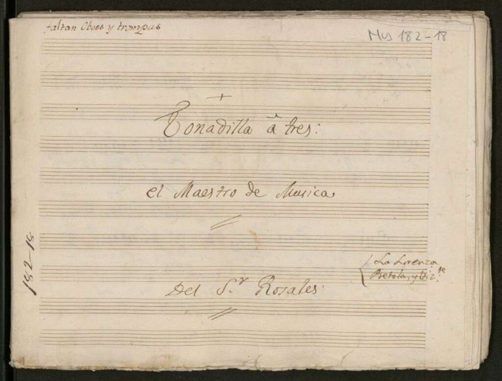 Miniatura de Tonadilla â tres el Maestro de Musica