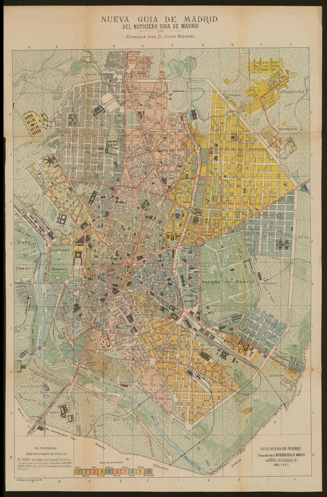 Miniatura de Nueva guía de Madrid del noticiero guía de Madrid formada por D. José Méndez [Material cartográfico]