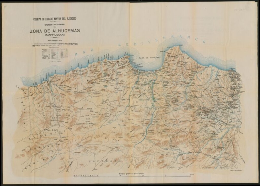 Miniatura de Croquis provisional de la zona de Alhucemas (Marruecos) [Material cartográfico]