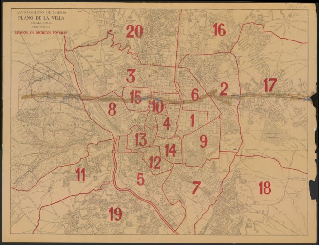 Miniatura de Plano de la Villa Año 1956-57 [Material cartográfico]  División en distritos postales