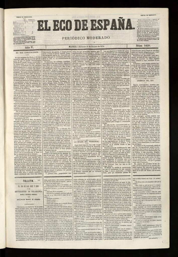 Miniatura de El Eco de España del 21 de octubre de 1874