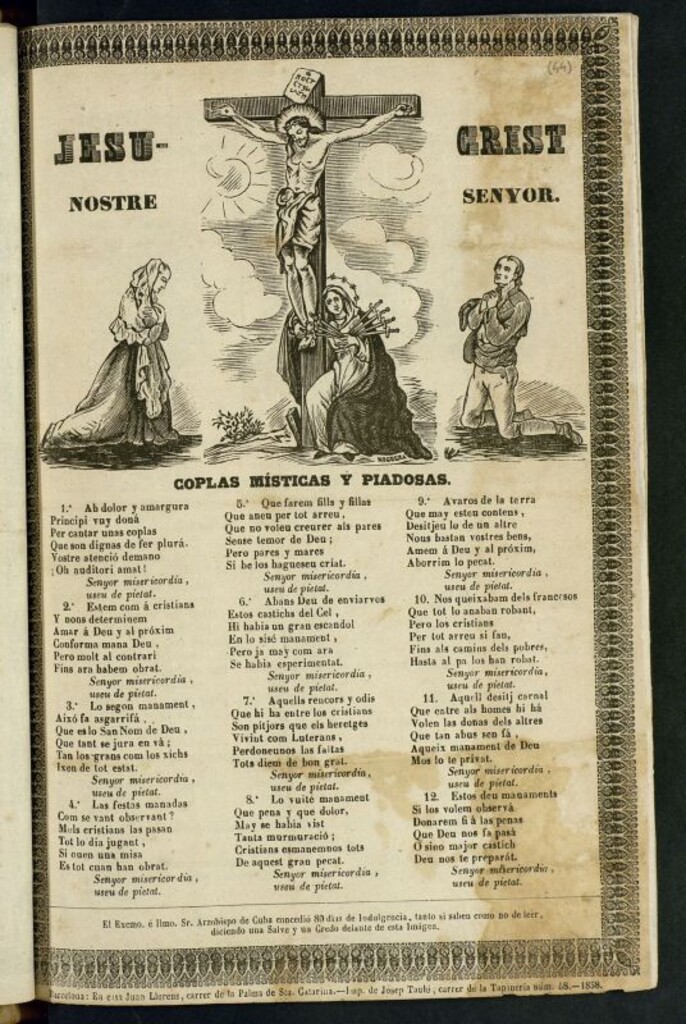 Miniatura de Jesu-Crist nostre senyor : coplas místicas y piadosas