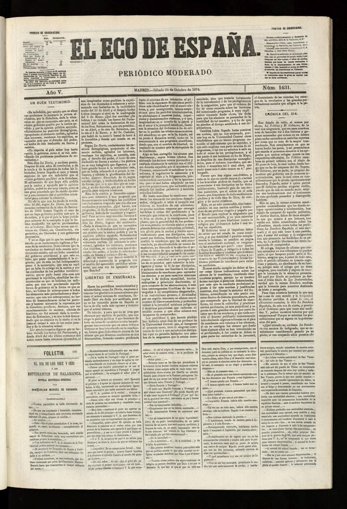 Miniatura de El Eco de España del 24 de octubre de 1874