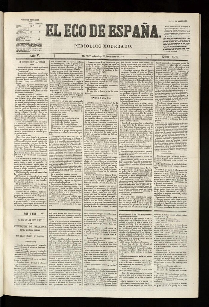 Miniatura de El Eco de España del 25 de octubre de 1874