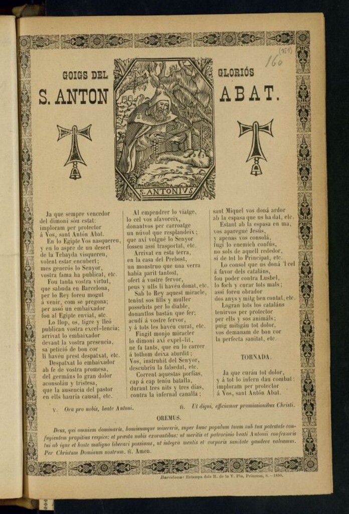 Miniatura de Goigs del gloriós S. Anton Abat