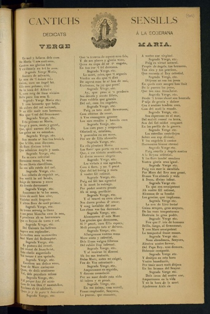 Miniatura de Cantichs sensills dedicats á la soberana Verge Maria