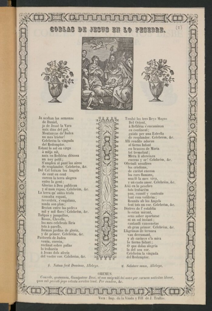 Miniatura de Coblas de Jesus en lo pesebre