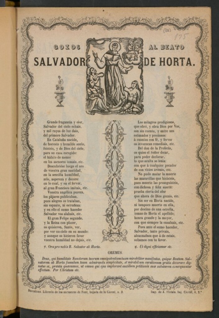Miniatura de Gozos al beato Salvador de Horta