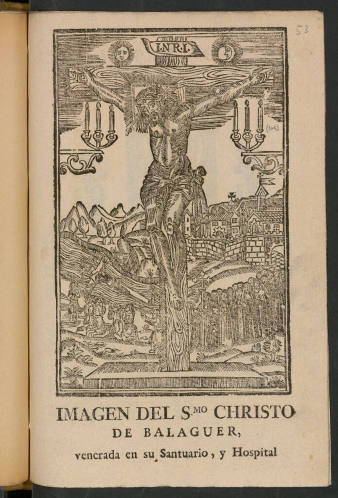 Miniatura de Imagen del S.mo Christo de Balaguer, venerada en su Santuario, y Hospital