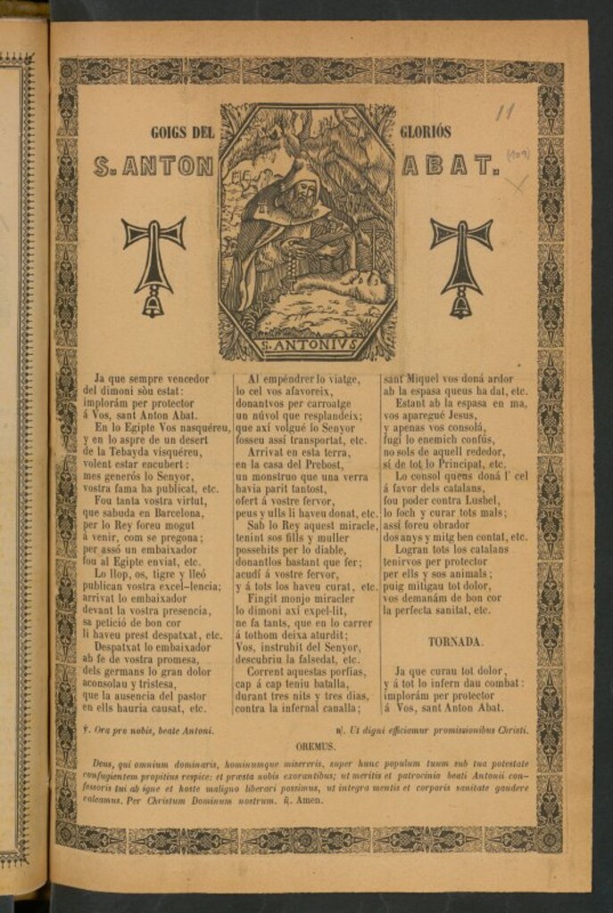 Miniatura de Goigs del gloriós S. Anton Abat