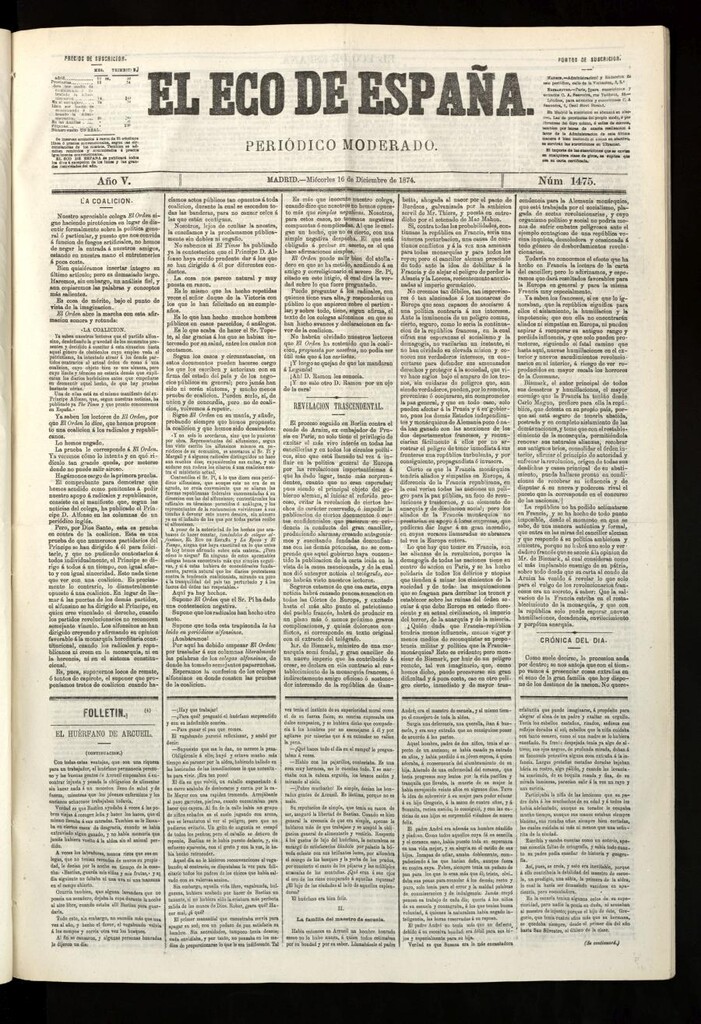 Miniatura de El Eco de España del 16 de diciembre de 1874