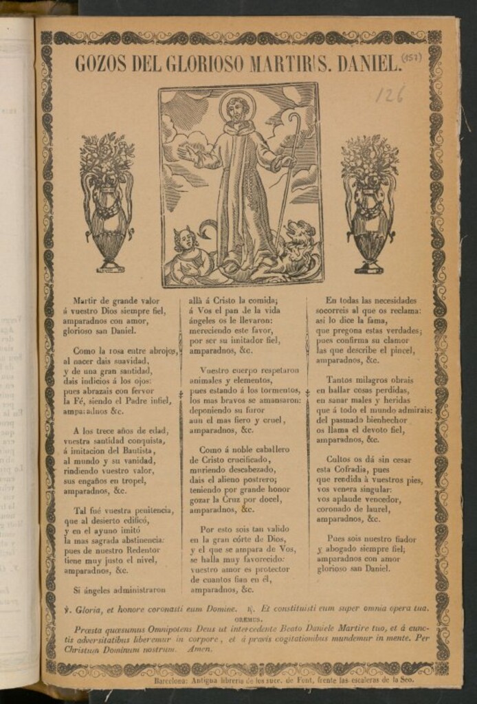 Miniatura de Gozos del glorioso martir S. Daniel