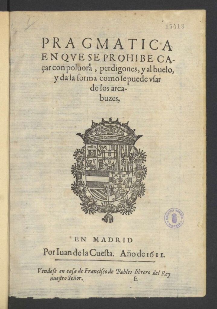 Miniatura de Pragmaticas 1611 a 1618